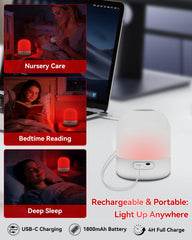 BoRccdit luz roja en habitación de bebé crea ambiente calmado para revisiones nocturnas