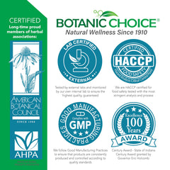 Botanic Choice frasco junto a una moneda para mostrar tamaño y portabilidad