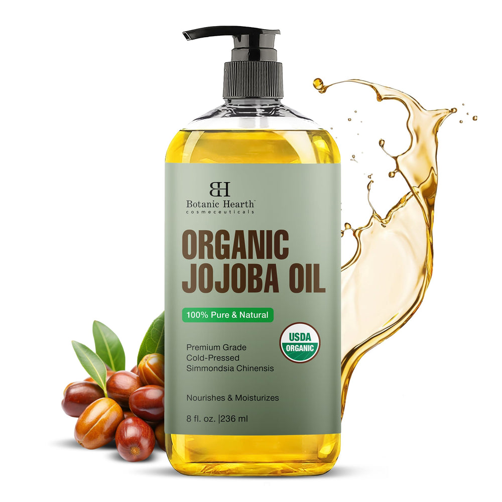 Botanic Hearth botella frontal mostrando tamaño y diseño para hidratación versátil