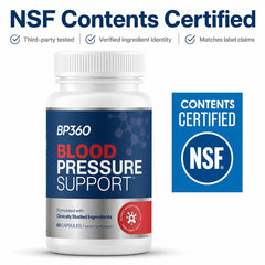 BP360 sello de certificación NSF en el envase, garantía de terceros