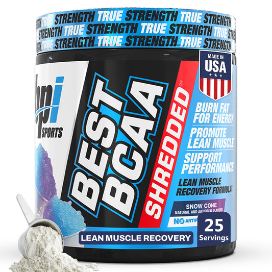 BPI Sports Best BCAA Shredded, cucharada lista para entrenamiento y recuperación.