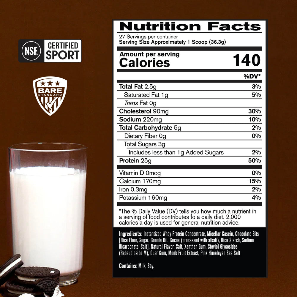 BARE PERFORMANCE NUTRITION detalle de textura del polvo mostrando fineza y fácil mezcla
