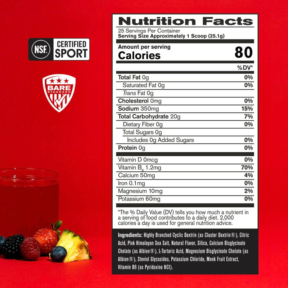 BARE PERFORMANCE NUTRITION polvo textura cercana mostrando solubilidad y rápida mezcla