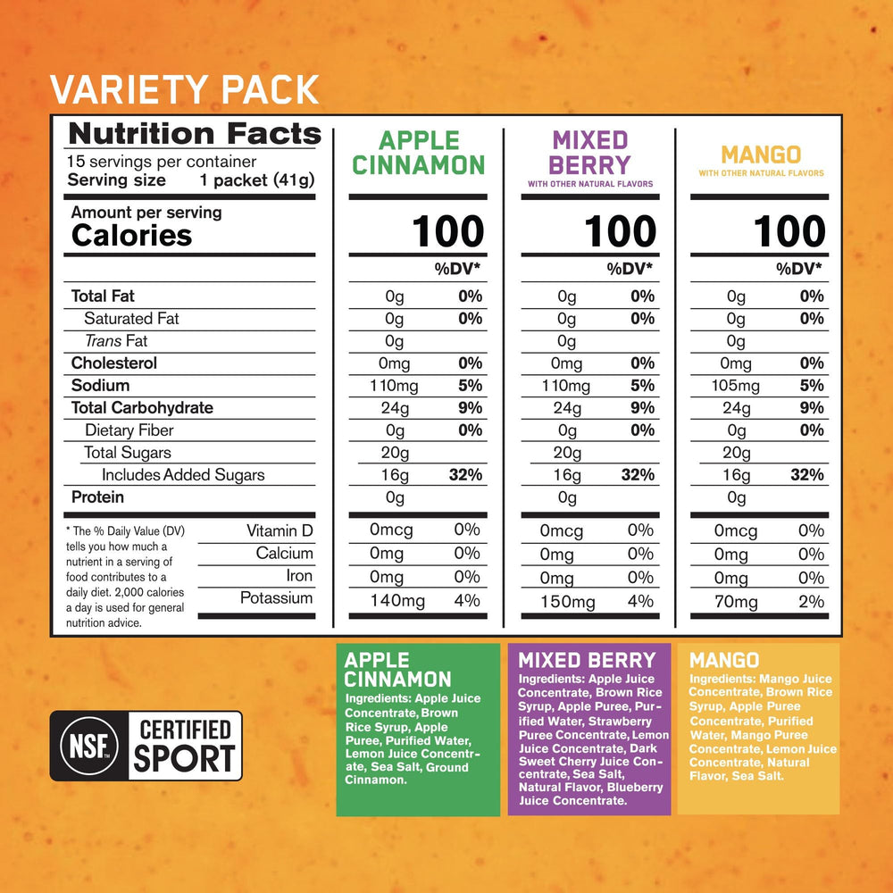 BARE PERFORMANCE NUTRITION sobre abierto con gel visible que ilustra consistencia fácil de tragar