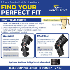 Brace Direct Breg T Scope Premier bisagra telescópica que ofrece control de ROM