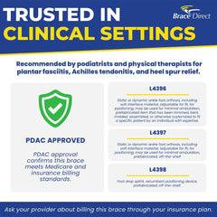 Brace Direct perfil lateral manteniendo el pie a 90 grados para apoyo nocturno