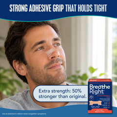 Breathe Right etiqueta con aviso de látex para prevenir reacciones alérgicas