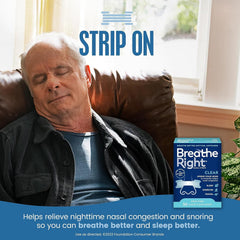 Breathe Right primer plano de la tira clara con textura flexible y beneficio piel delicada