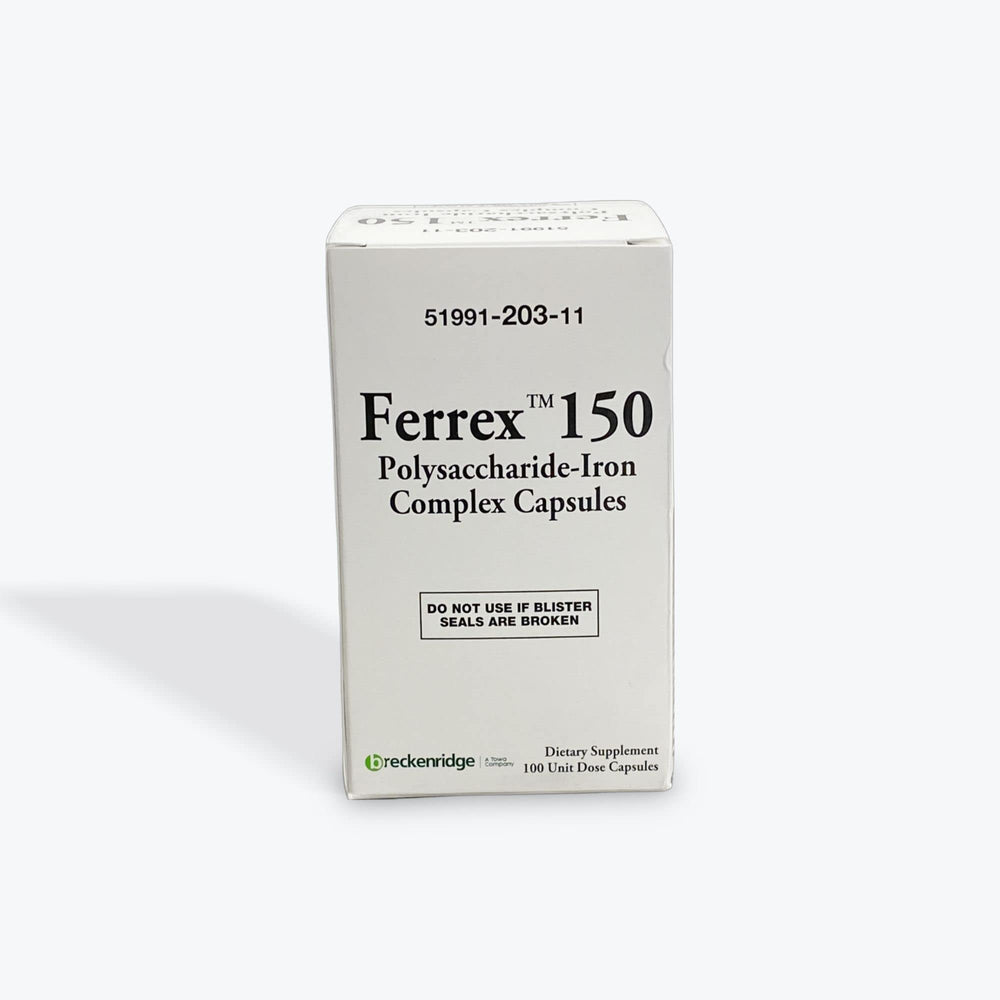 Breckenridge Ferrex 150 capsules bottle for daily iron support