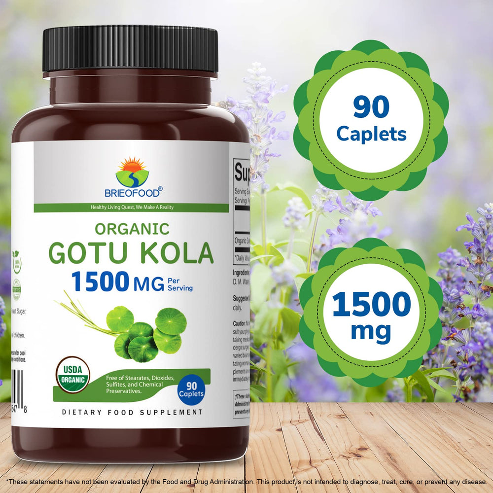 Brieofood Gotu Kola: ingredientes orgánicos certificados para calidad