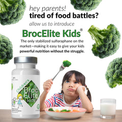 BrocElite Kids cápsulas sobre la mano para apreciar tamaño y dosificación