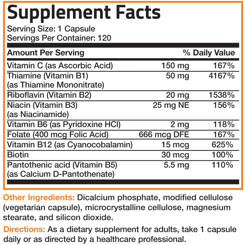 Bronson B Complex cápsulas en envase compacto para uso diario
