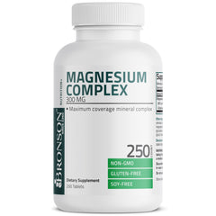 Etiqueta de Bronson Triple Magnesium Complex con ingredientes y certificaciones claras