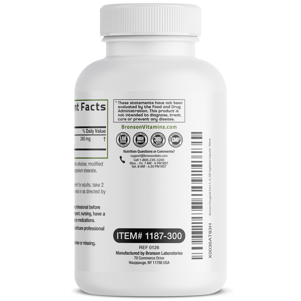 Bronson etiqueta con ingredientes y certificaciones cGMP visibles
