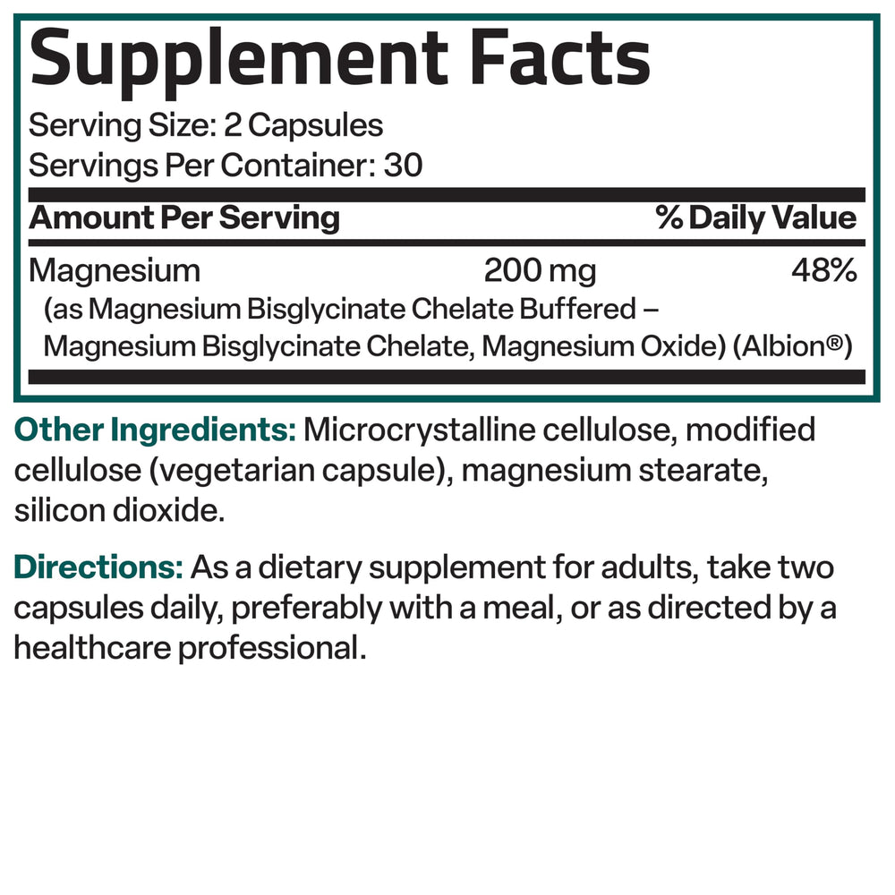 Bronson glicinato de magnesio - digestión suave: ideal tras comidas.
