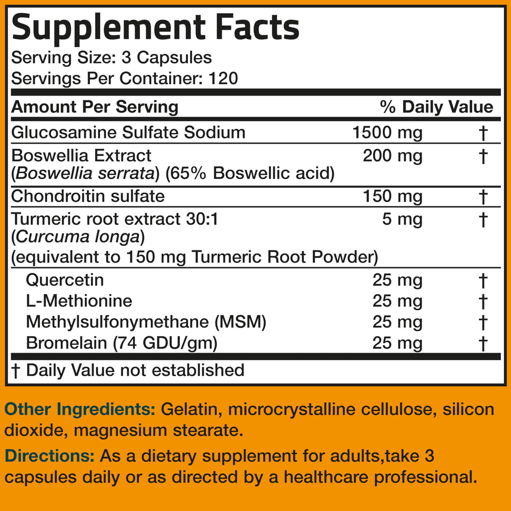 Bronson Glucosamina Condroitina Curcumina MSM, expositor de tienda para clientes.
