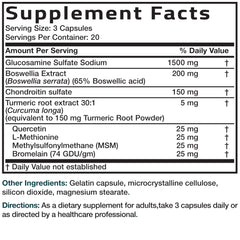 Bronson Glucosamina Condroitina Turmeric MSM, uso diario potencial para movilidad.