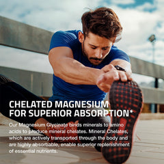 Bronson Magnesium Glycinate: detalle de cápsula y alta absorción