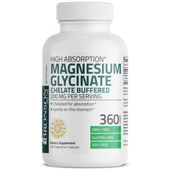 Bronson Magnesium Glycinate: libre de OGM, gluten y soja para dietas específicas