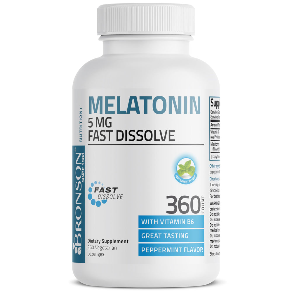 Bronson Melatonina 5mg con vitamina B6 destacado para apoyo nocturno