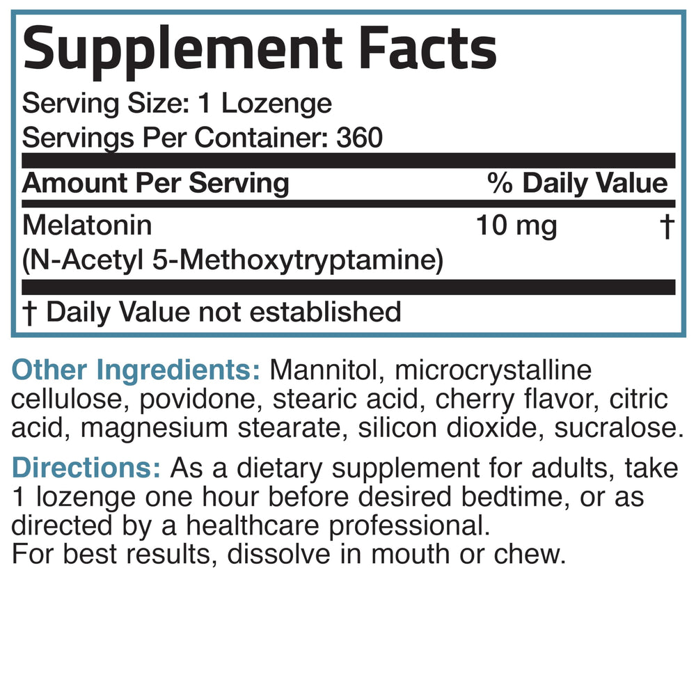 Bronson Melatonina disolución rápida, absorción rápida antes de dormir