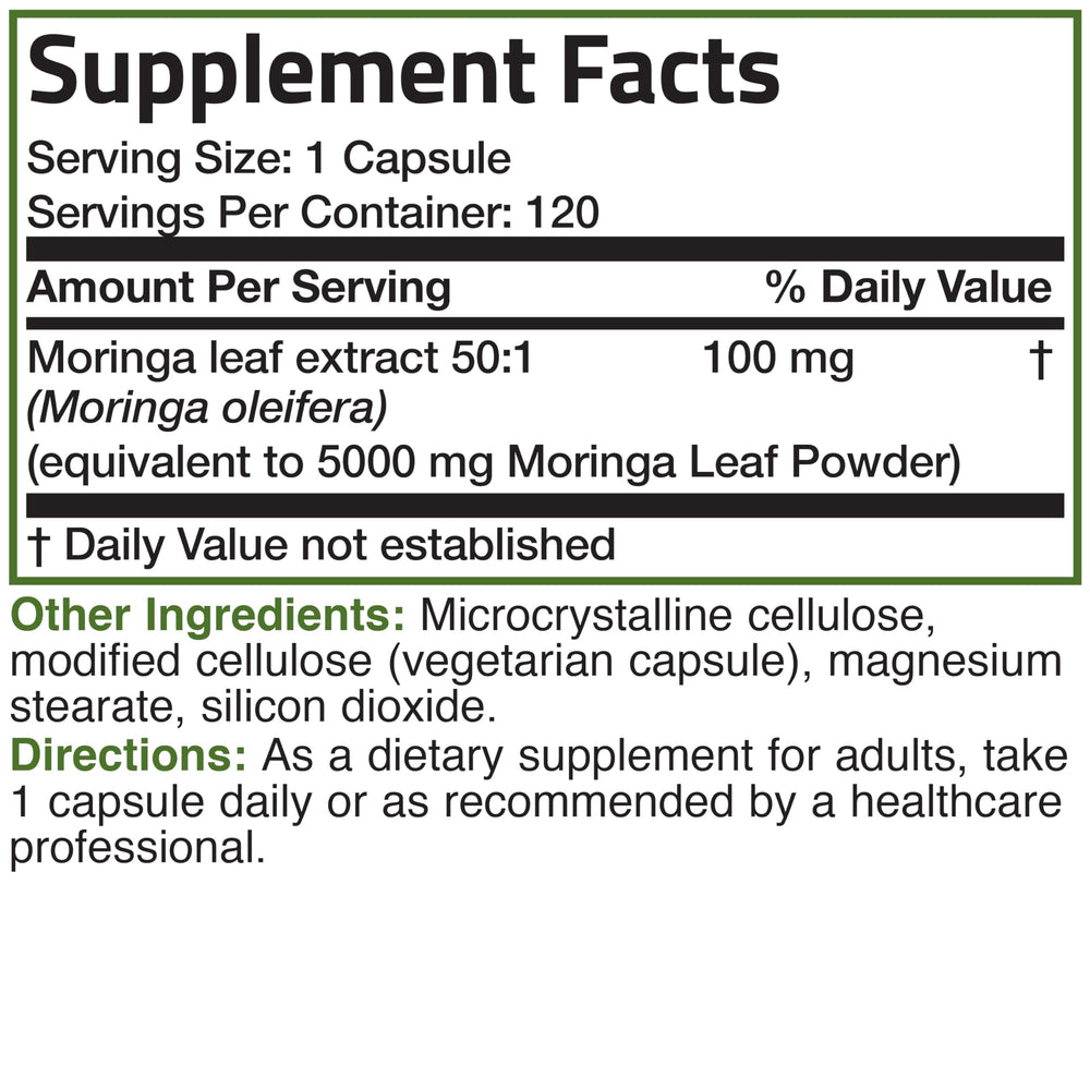 Bronson Moringa con certificación cGMP, garantía de calidad.