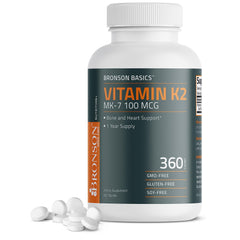 Bronson Vitamin K2 MK-7 100 mcg en tabletas para soporte óseo