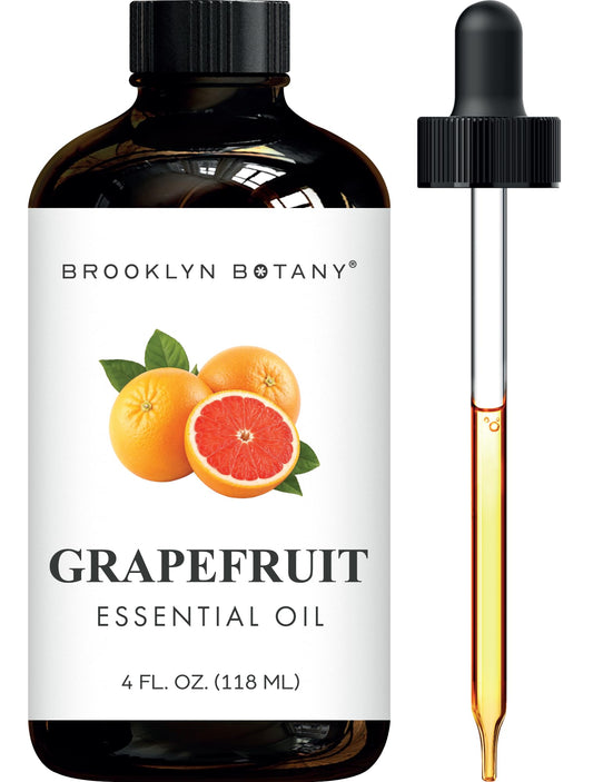 Brooklyn Botany frasco frontal de pomelo mostrando etiqueta y gotero, fácil dosificar