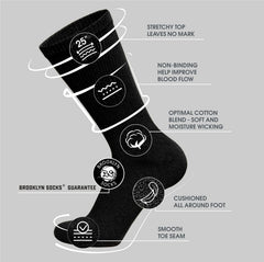 Brooklyn Socks primer plano de tejido de algodón y confort