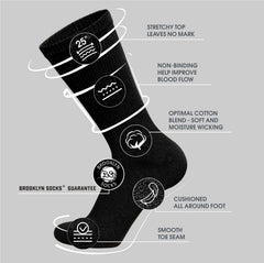 Brooklyn Socks primer plano del tejido de algodón que muestra transpirabilidad y suavidad