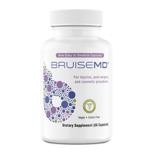 BruiseMD frente del envase mostrando etiqueta y duración 14 días, apoyo visual