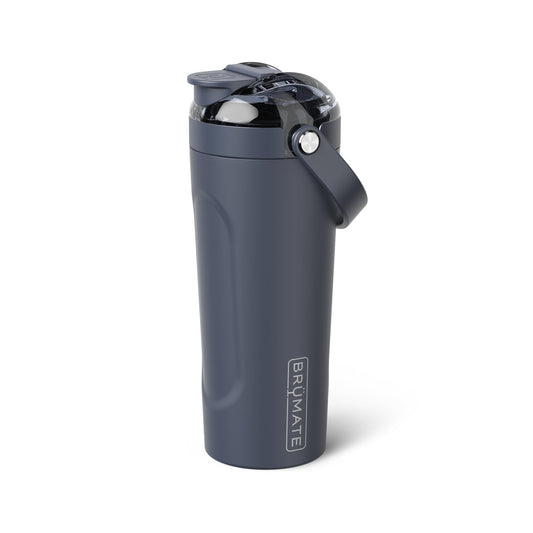 BrüMate MultiShaker frontal Nightfall Blue mostrando diseño y acabado premium