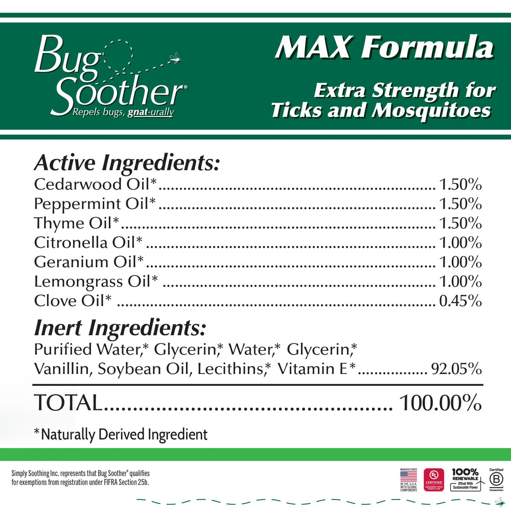 Bug Soother MAX spray en piel demostrando rápida absorción