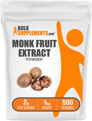 BulkSupplements Extracto de Fruta Monje en frasco, ideal para añadir dulzor diario.