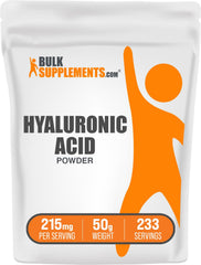 BulkSupplements envase frontal del ácido hialurónico mostrando claridad y pureza