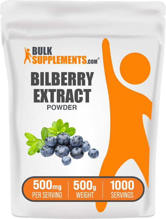 BulkSupplements extracto de arándano en polvo envase, ideal para incorporar a la rutina diaria.