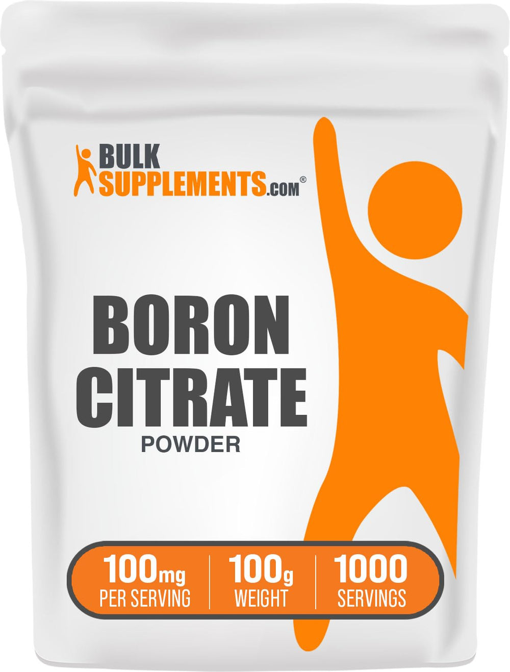 Polvo de Citrato de Boro de BulkSupplements para batidos diarios.