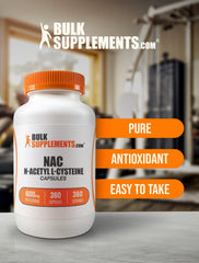 BulkSupplements cápsulas desplegadas mostrando cantidad y conveniencia
