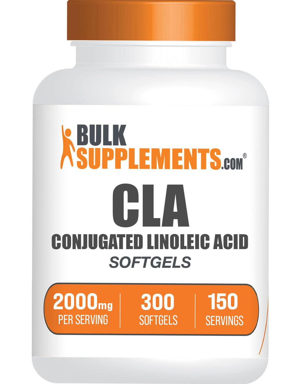 BulkSupplements botella frontal mostrando 300 softgels y beneficio de suministro prolongado