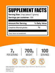 BulkSupplements cuchara medidora con polvo indicando dosis clara y control preciso