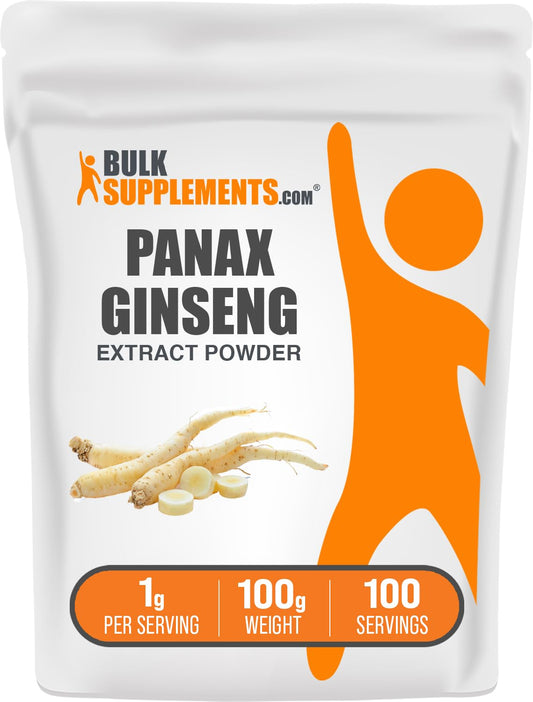 BulkSupplements Ginseng Extract Polvo para uso diario y energía suave