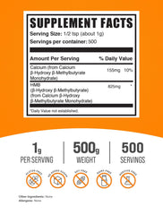 BulkSupplements primer plano de textura del polvo HMB para mezcla fácil