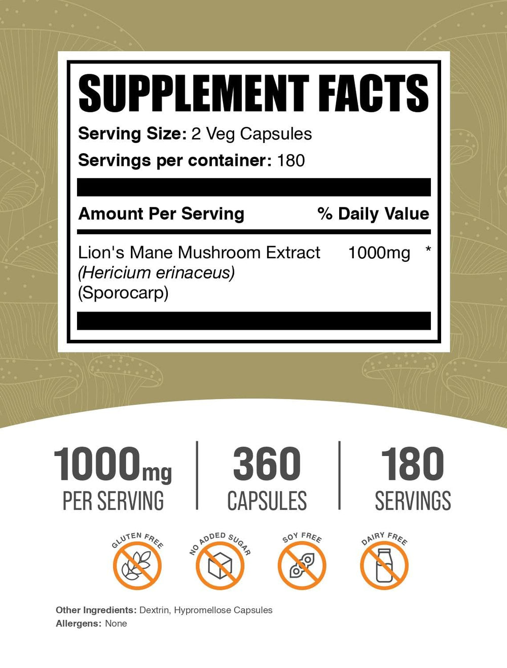 BulkSupplements primer plano de cápsulas, textura y composición clara