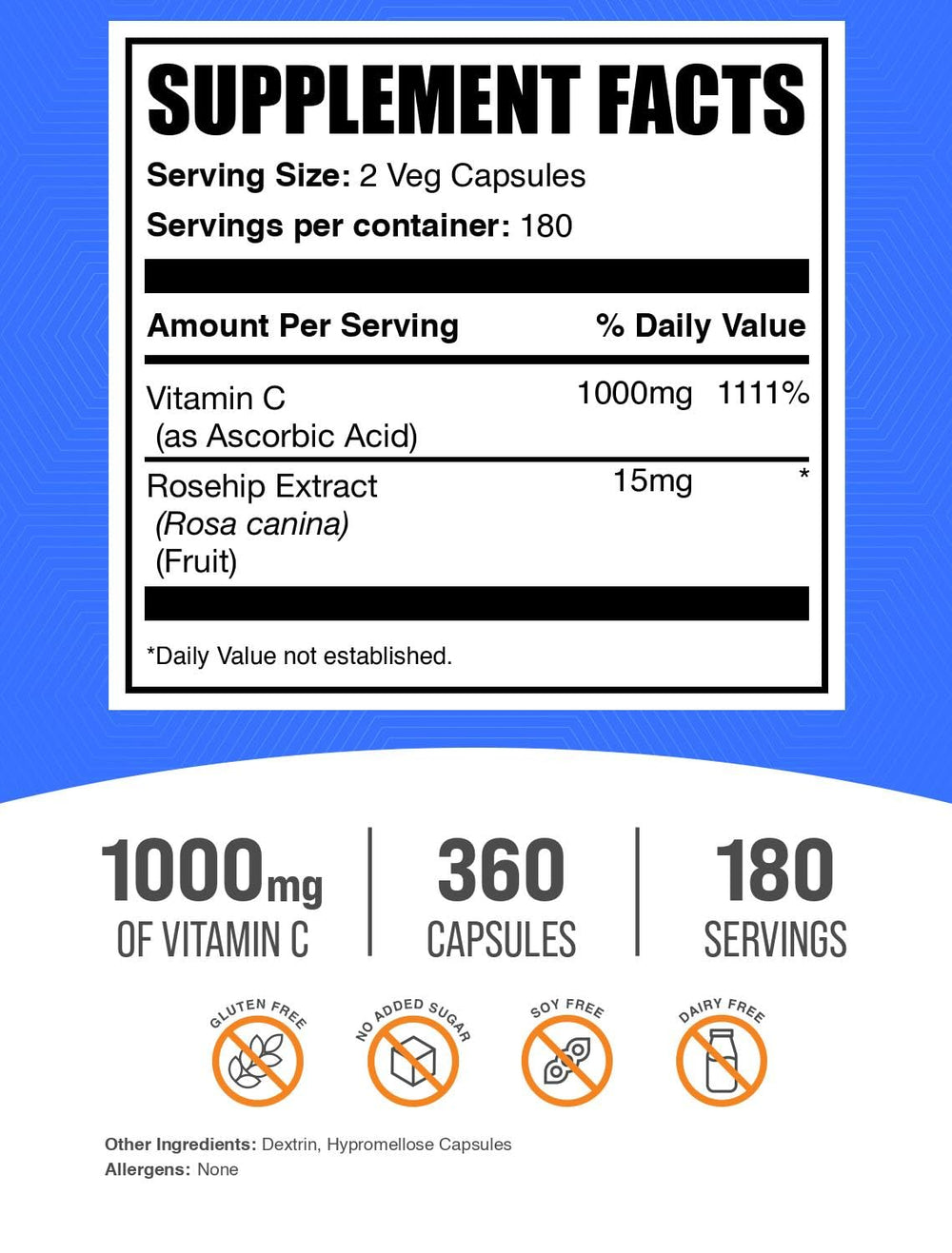 Detalle de la textura de la cápsula BulkSupplements, fácil de tragar y vegana