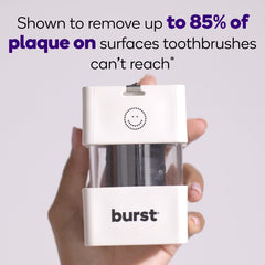 Burst hilo en uso entre dientes, remueve placa con comodidad