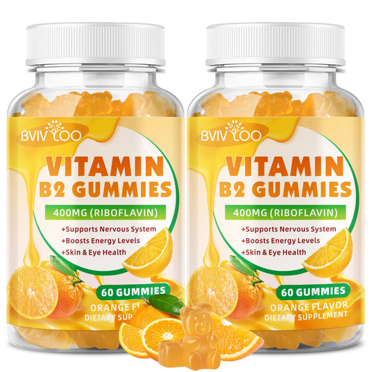Gomitas BVIVLOO de Vitamina B2 400 mg en envase 2 paquetes para energía diaria