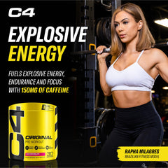 Detalle de etiqueta C4 con ingredientes principales y beneficios