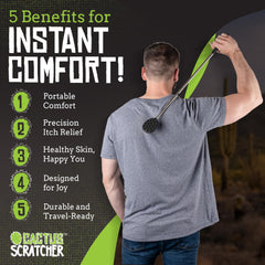 Cactus Scratcher detalle del cabezal doble para opciones de raspar y masajear