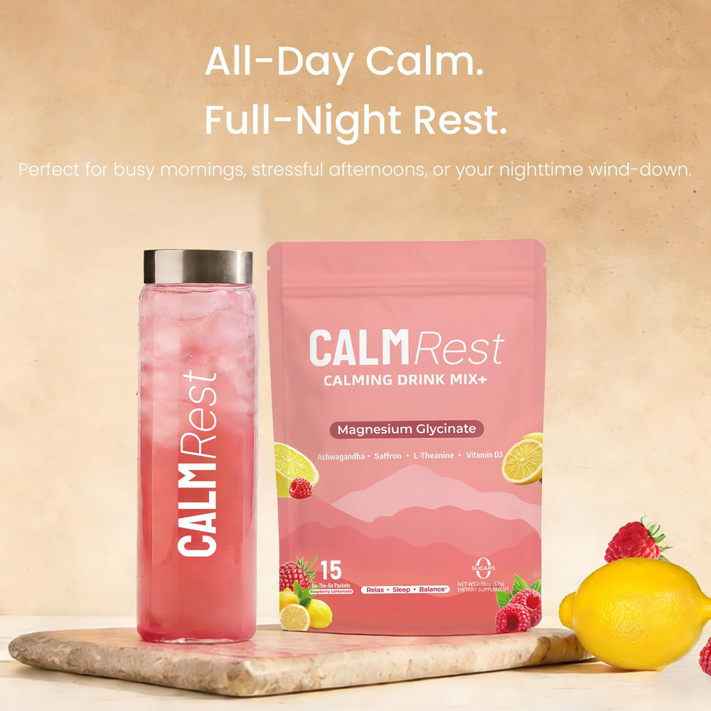 CalmRest disposición de ingredientes clave como azafrán y vitaminas mostrada