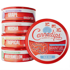 cannadips empaque frontal mostrando variedad, conveniente para llevar